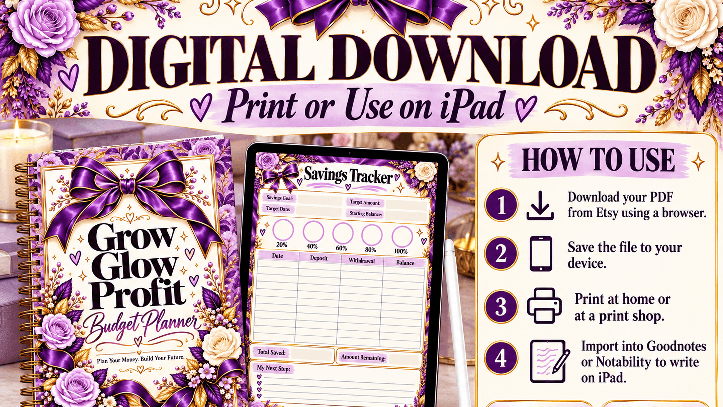 Grow Glow Profit Budget Planner