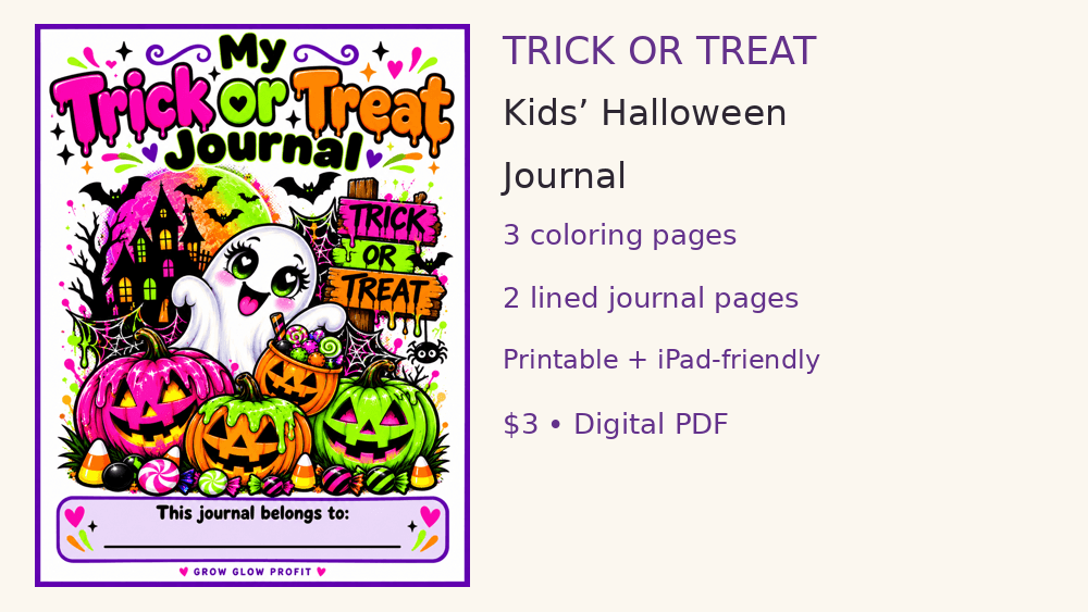 Trick or Treat Kids' Halloween Journal