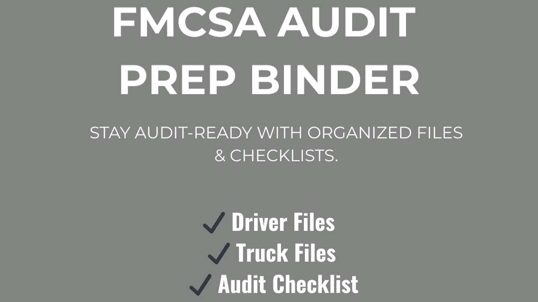 FMCSA Audit Prep Binder