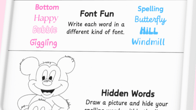 Spelling Activity Cards