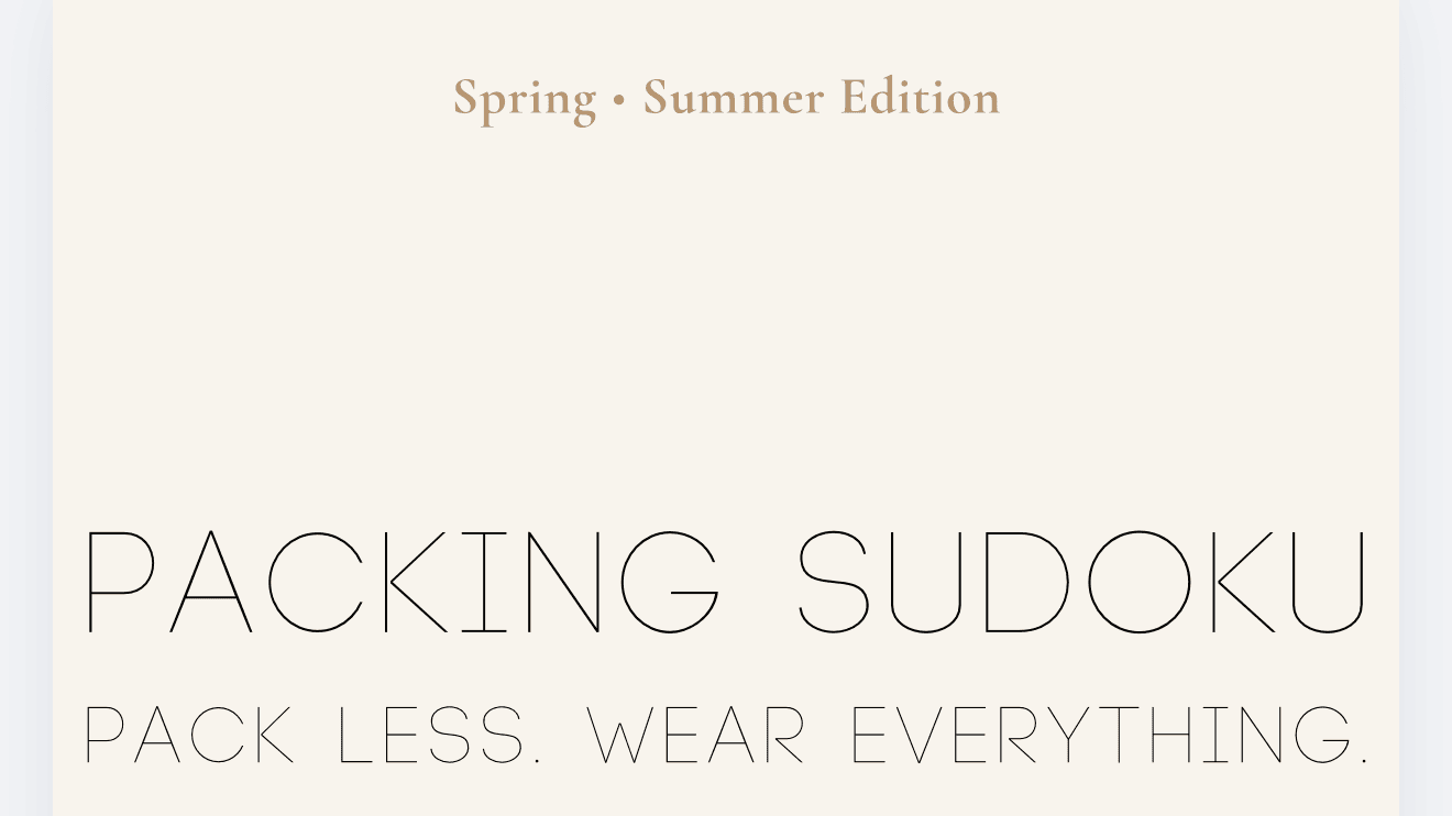 Packing Sudoku: The Spring-Summer System