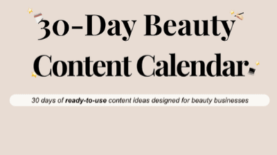 30 Day Content Calendar 
