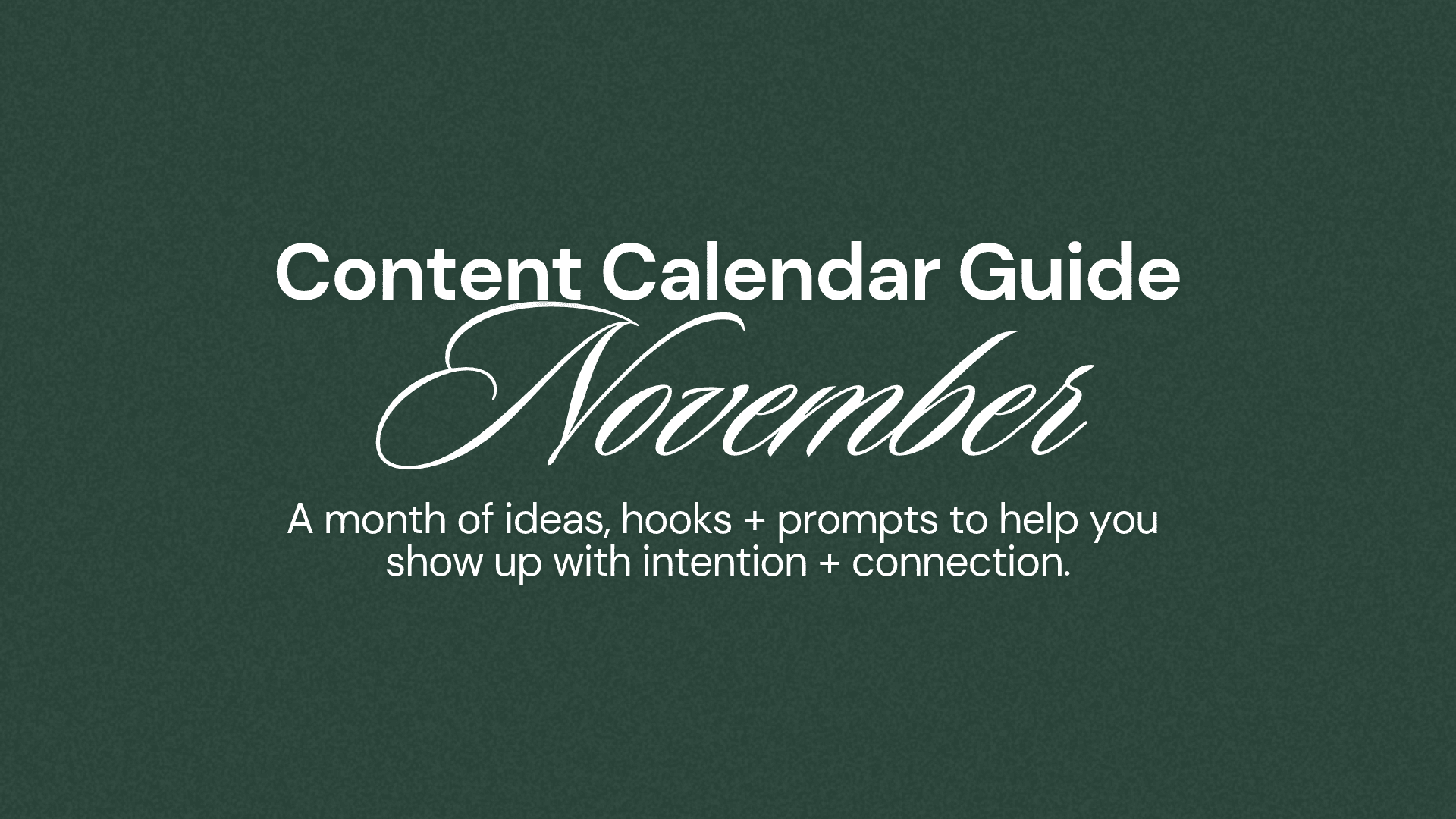 November Content Calendar