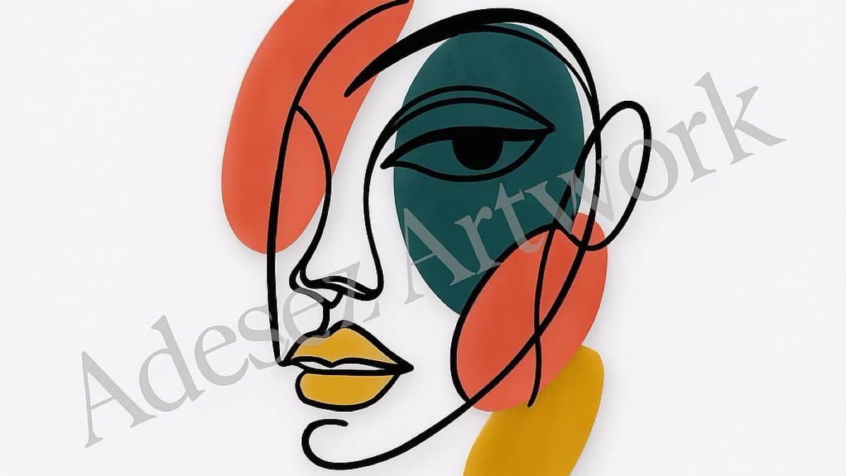 Abstract Minimalist Face – Digital Art Download 