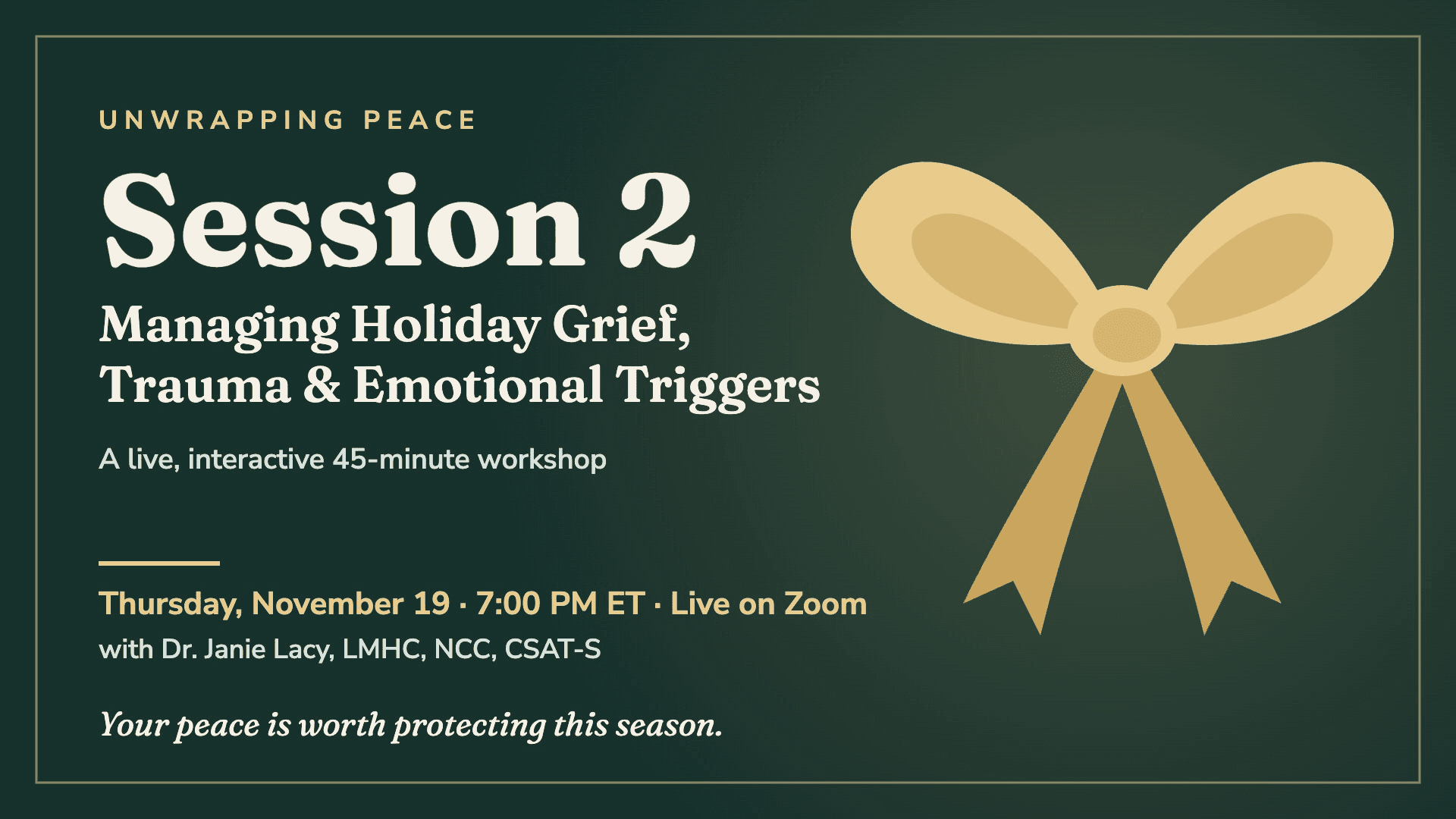 Unwrapping Peace, Session 2: Grief & Triggers