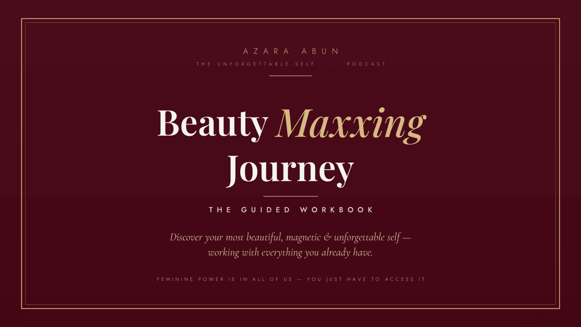 My Beauty Maxxing Workbook