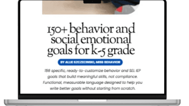150+ Behavior & SEL IEP Goal Bank for K-5