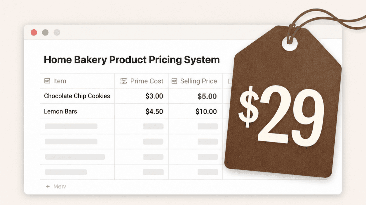 Home Bakery Product Pricing System (Notion)