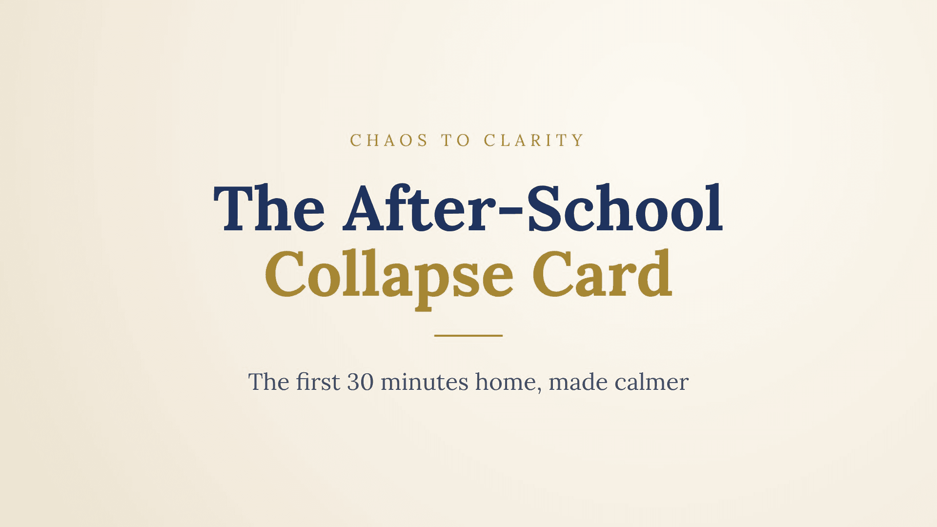 The After-School Collapse Card