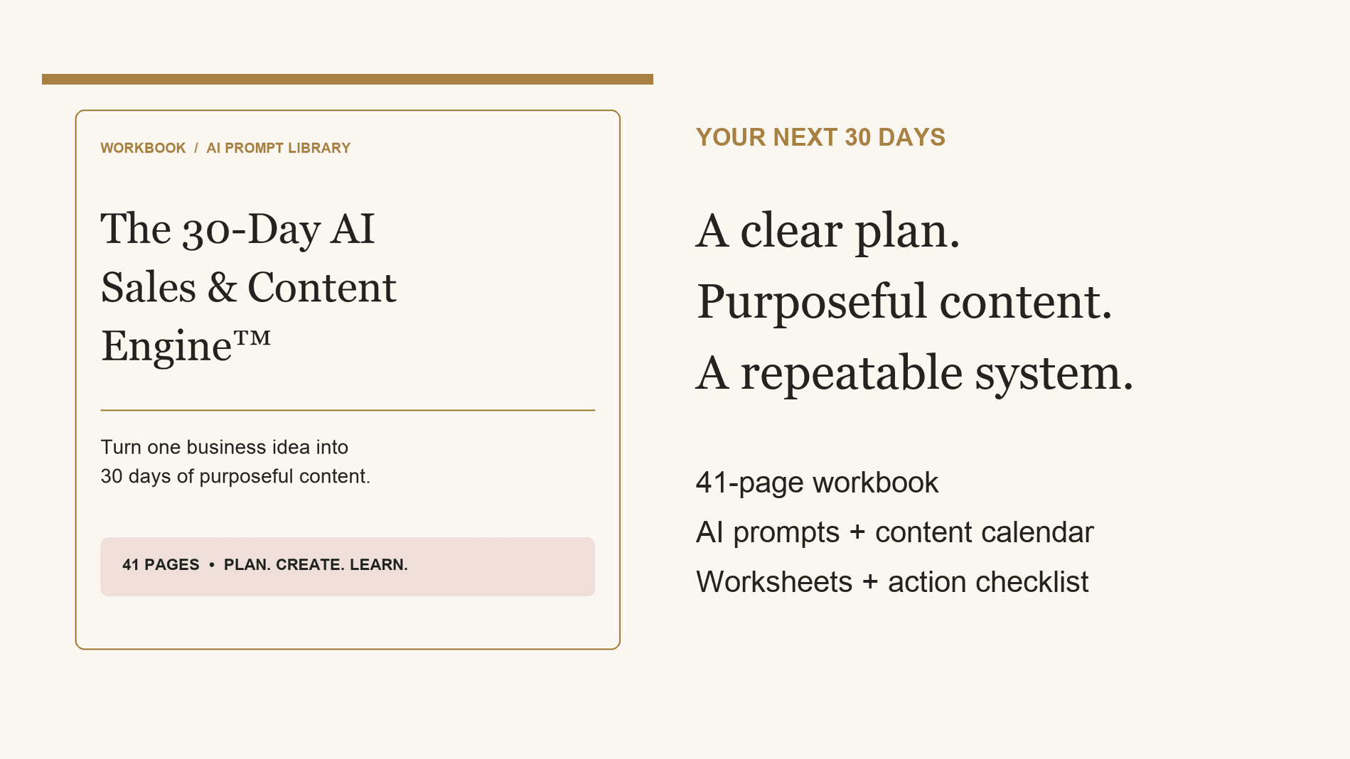 The 30-Day AI Sales & Content Engine™