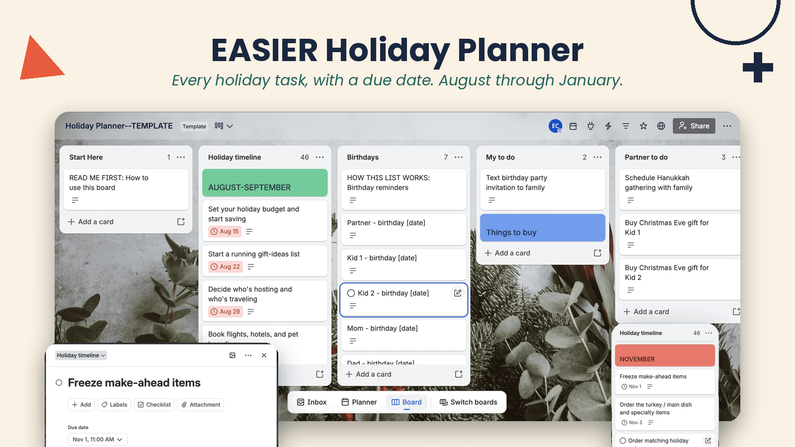 EASIER Holiday Planner