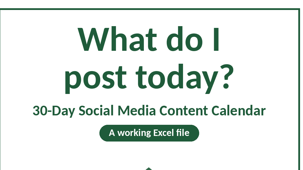 30 Day Social Media Content Calendar