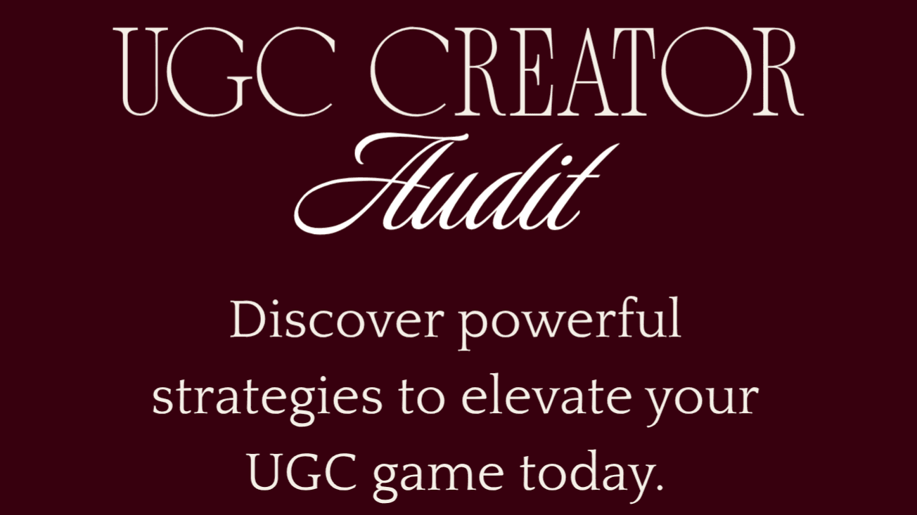 UGC Creator Audit — Page, Portfolio & Pitch