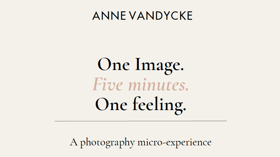 One Image. Five Minutes. One Feeling.