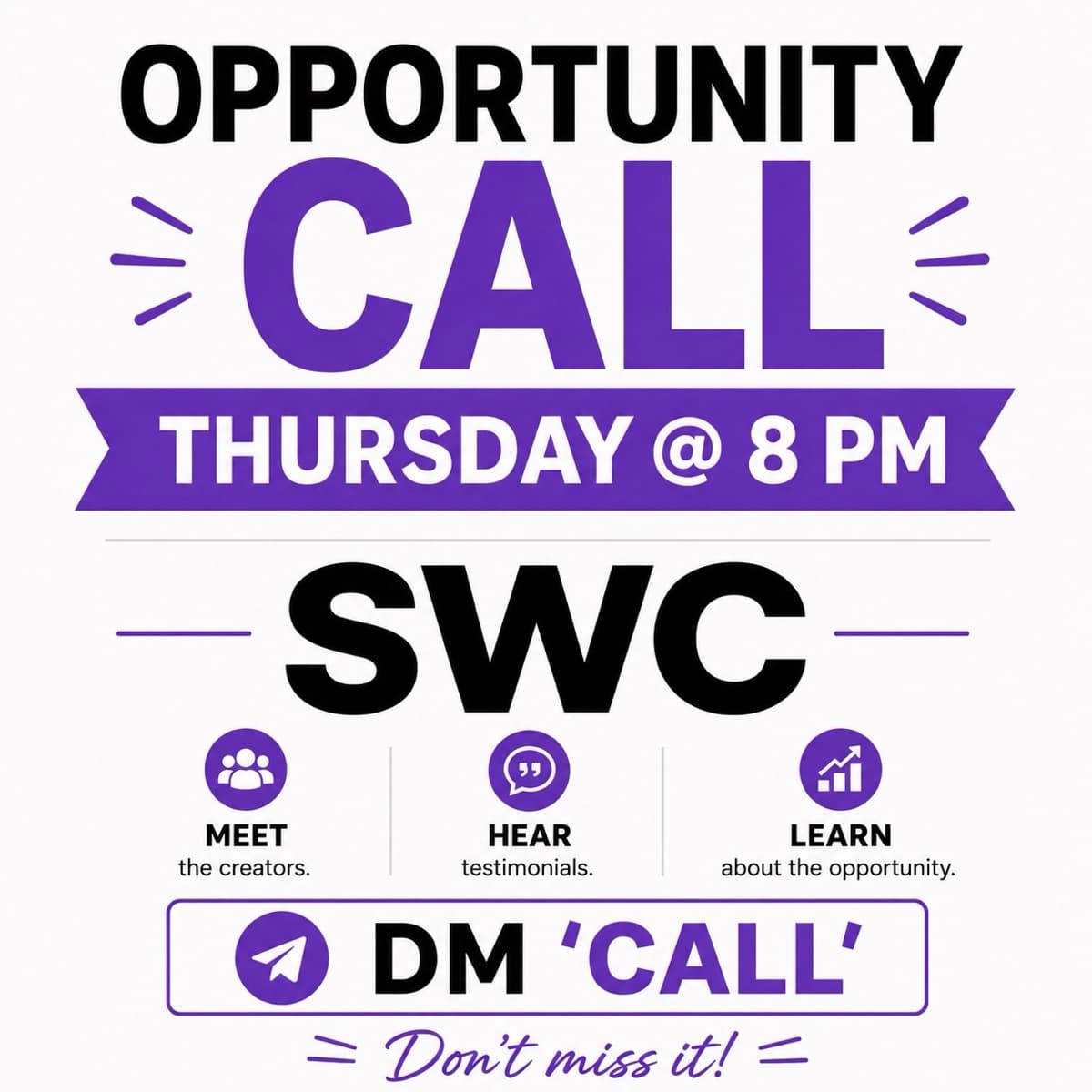 Free SWC Opportunity Call