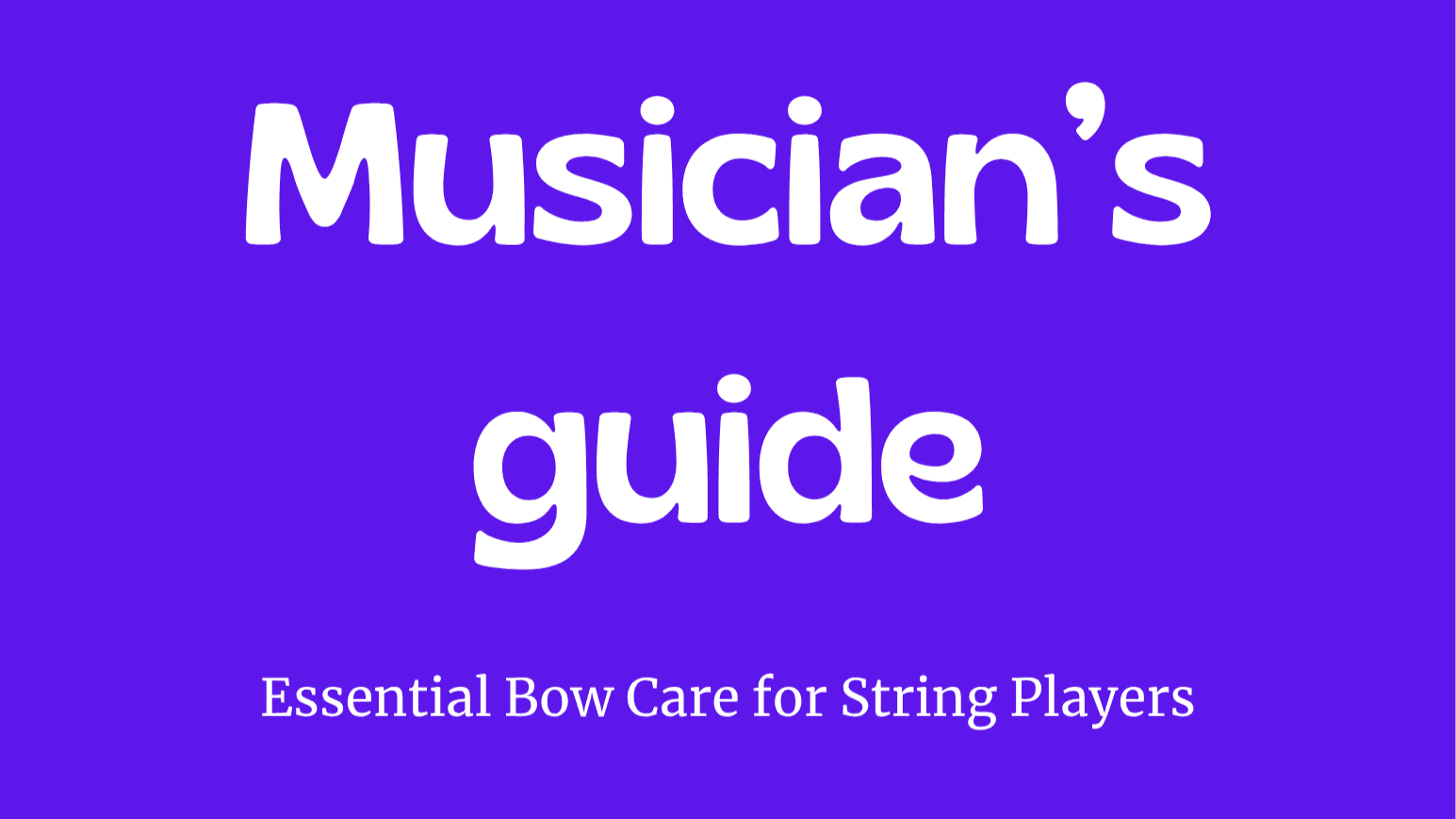 📖 Musician's Guide!