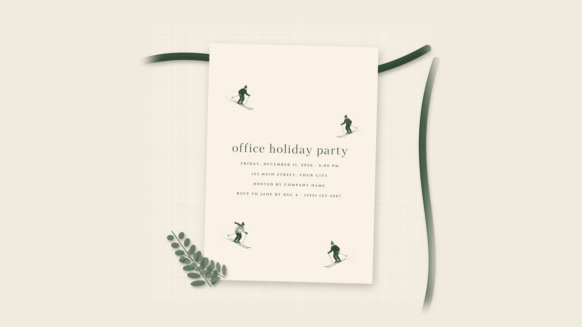 Office Holiday Party Invite, Canva Template