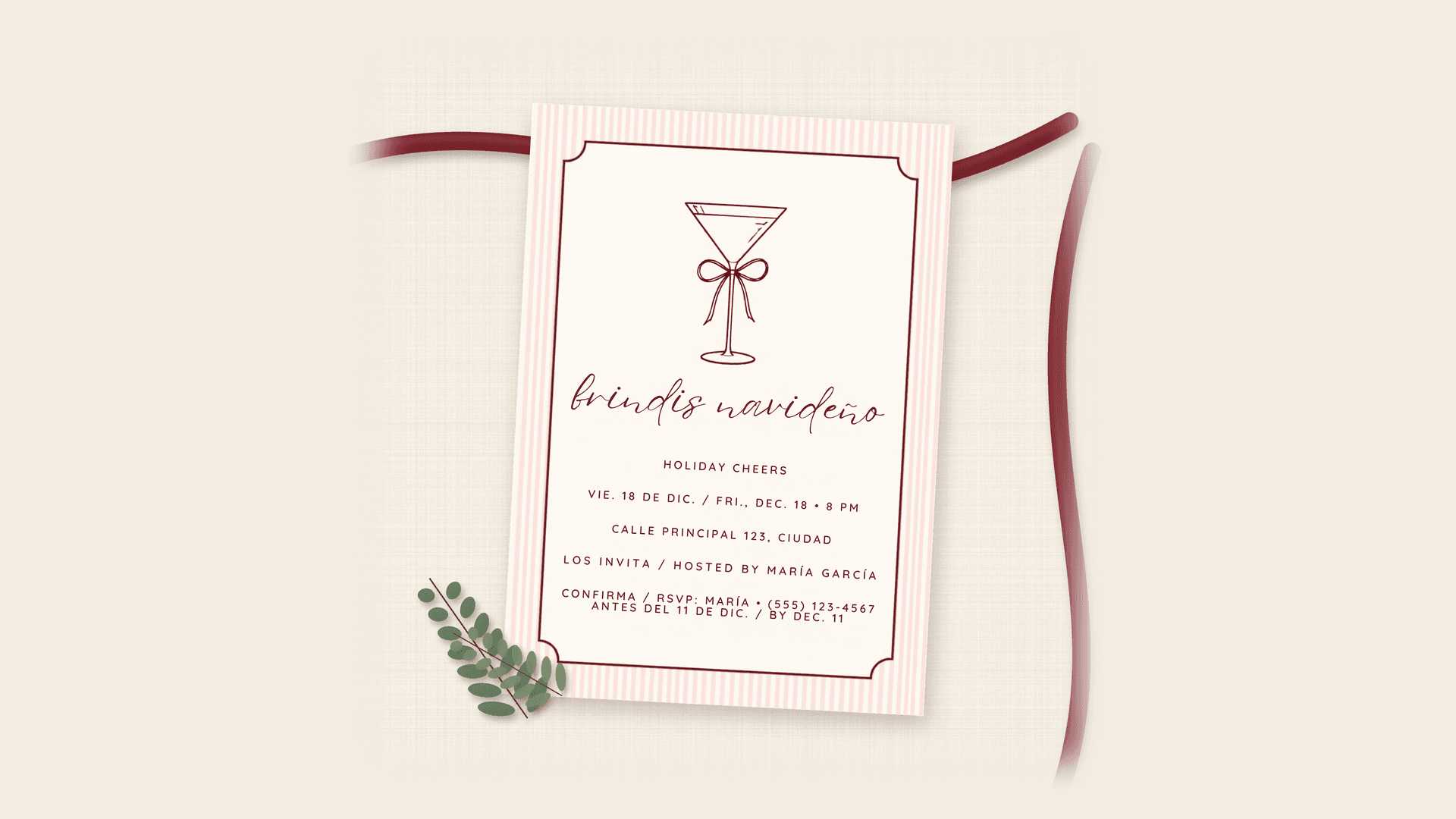 Brindis Navideño | Bilingual Holiday Invitation