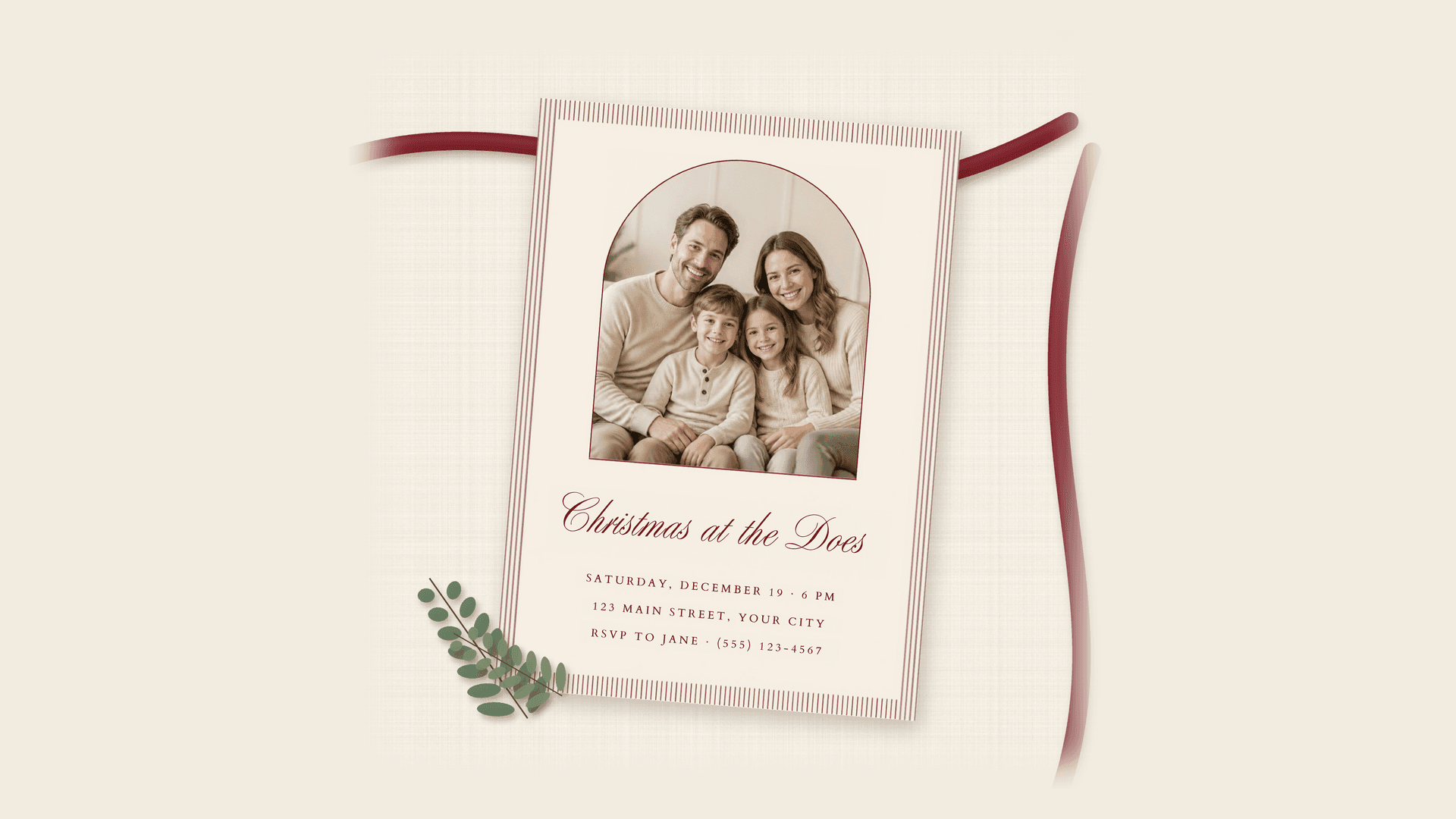 Christmas at the ___s Photo Invite, Editable