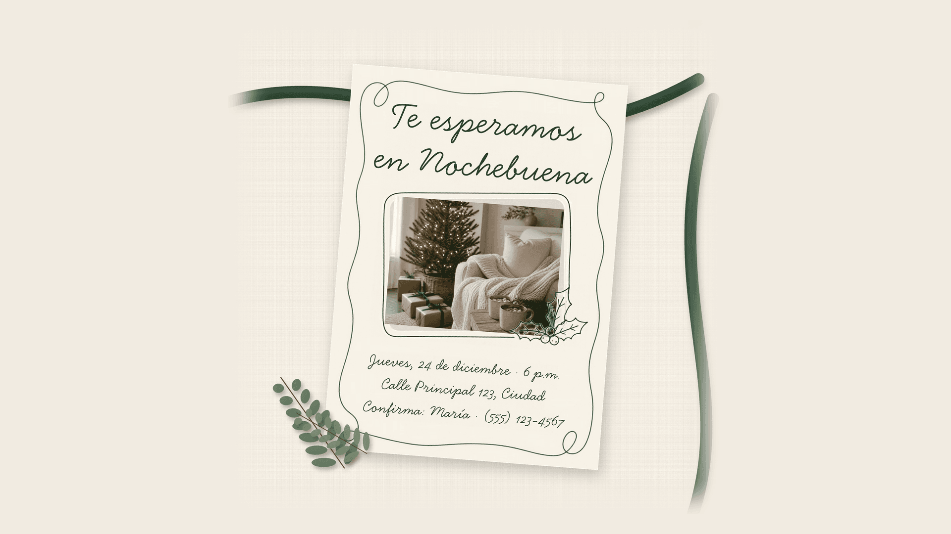 Invitación Nochebuena con Foto | Spanish Invite