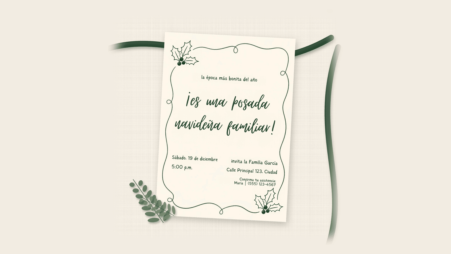 Invitación Posada Navideña | Spanish Canva Invite