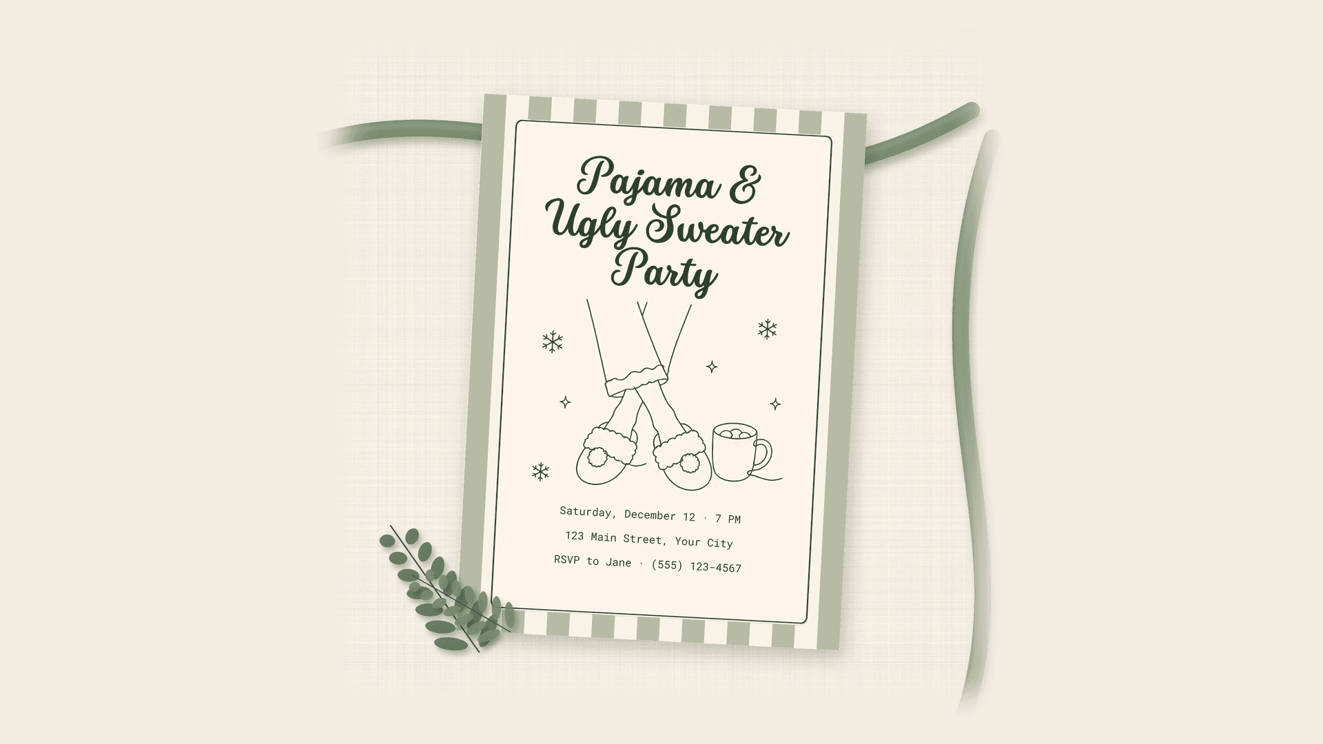 Pajama & Ugly Sweater Party Invite, Editable