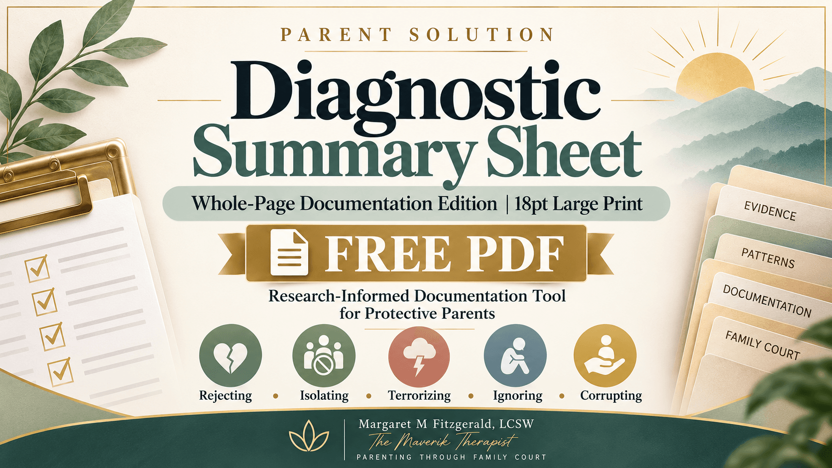 FREE Parent Solution Diagnostic Summary Sheet