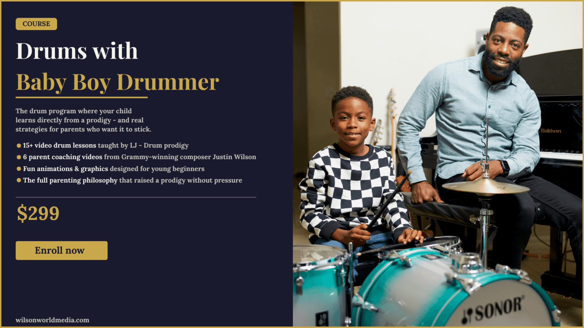 Drums with Baby Boy Drummer
