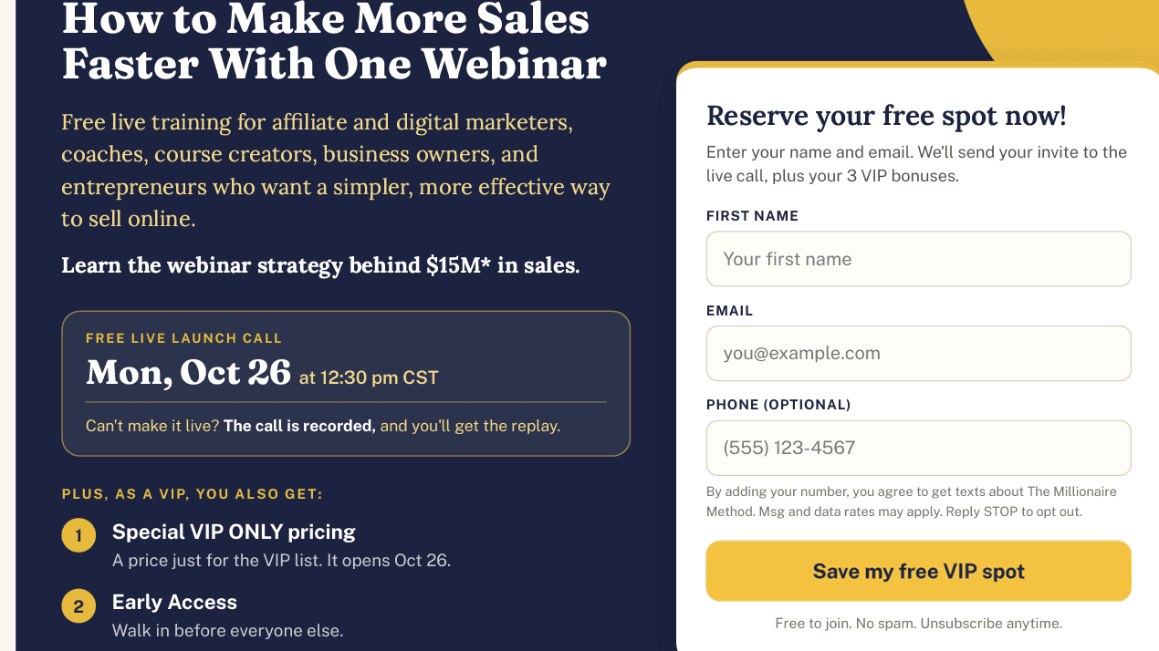 The Millionaire Method VIP Waitlist