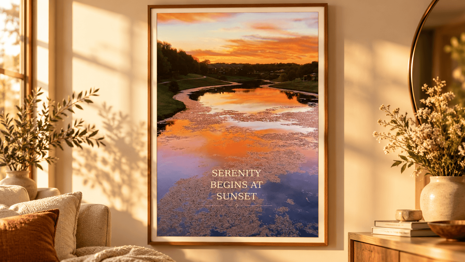 Serenity Begins at Sunset Printable Wall Art