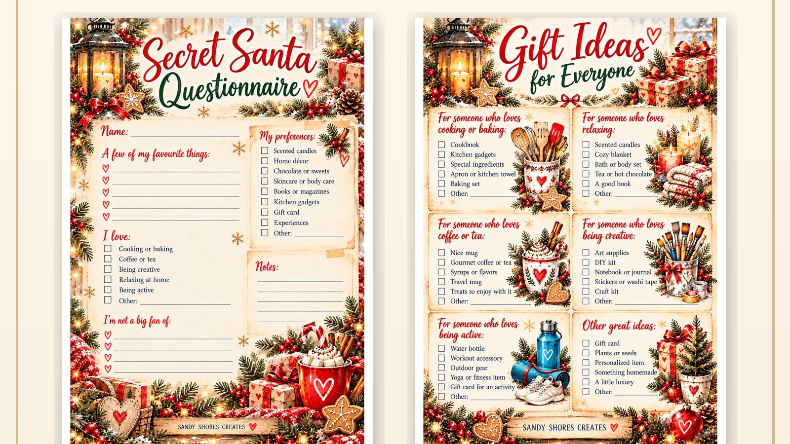 Secret Santa Gift Exchange Kit | Printable