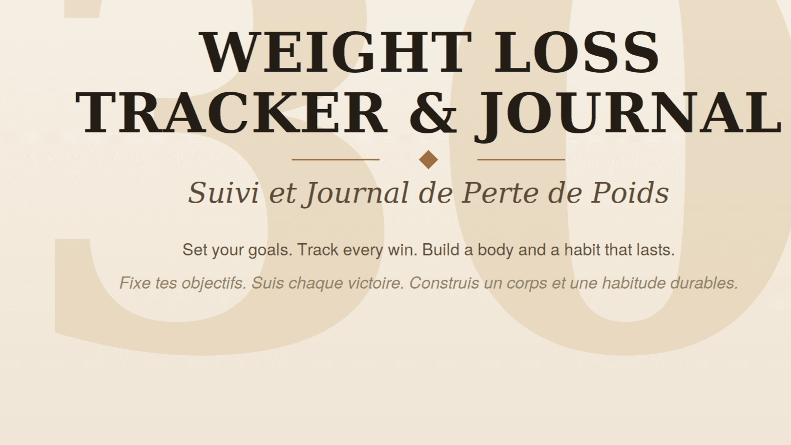 Weight Loss Journal / Journal de Poids