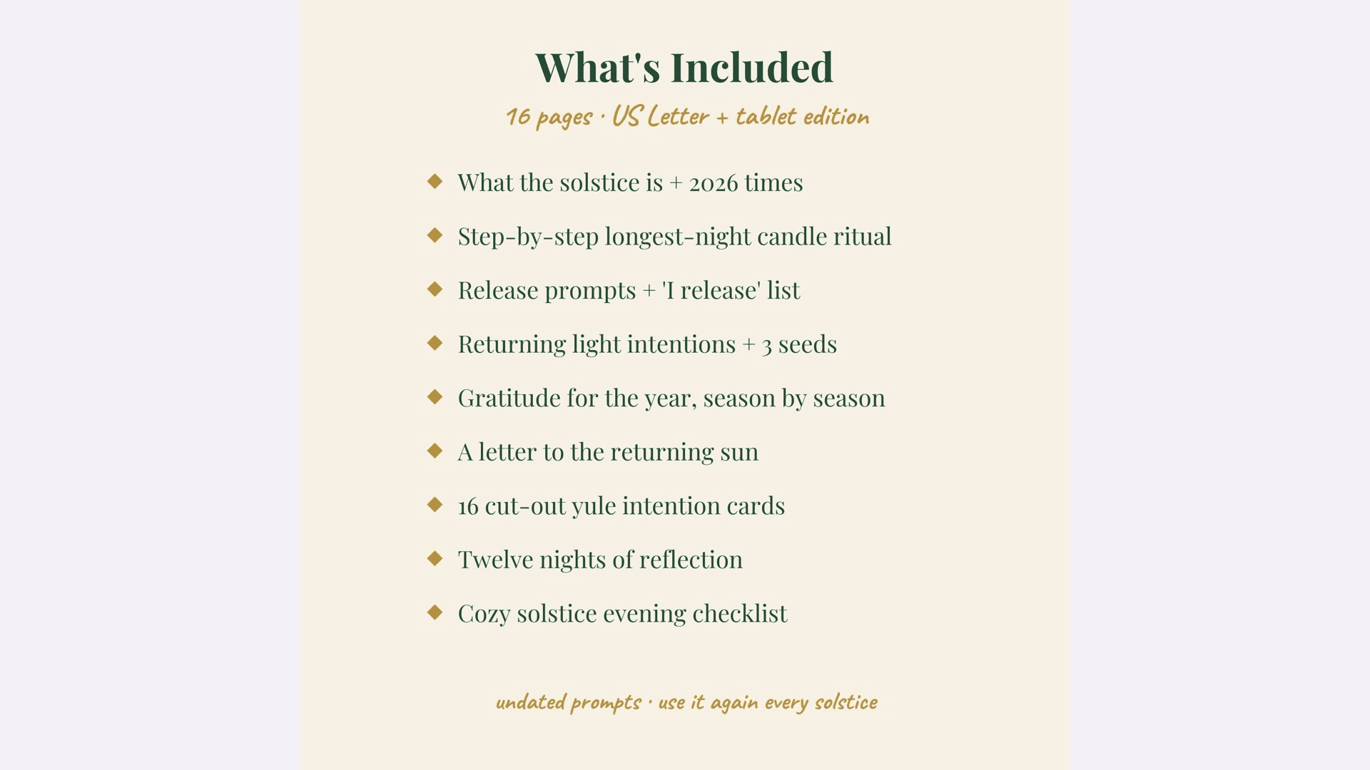 Winter Solstice Ritual Kit