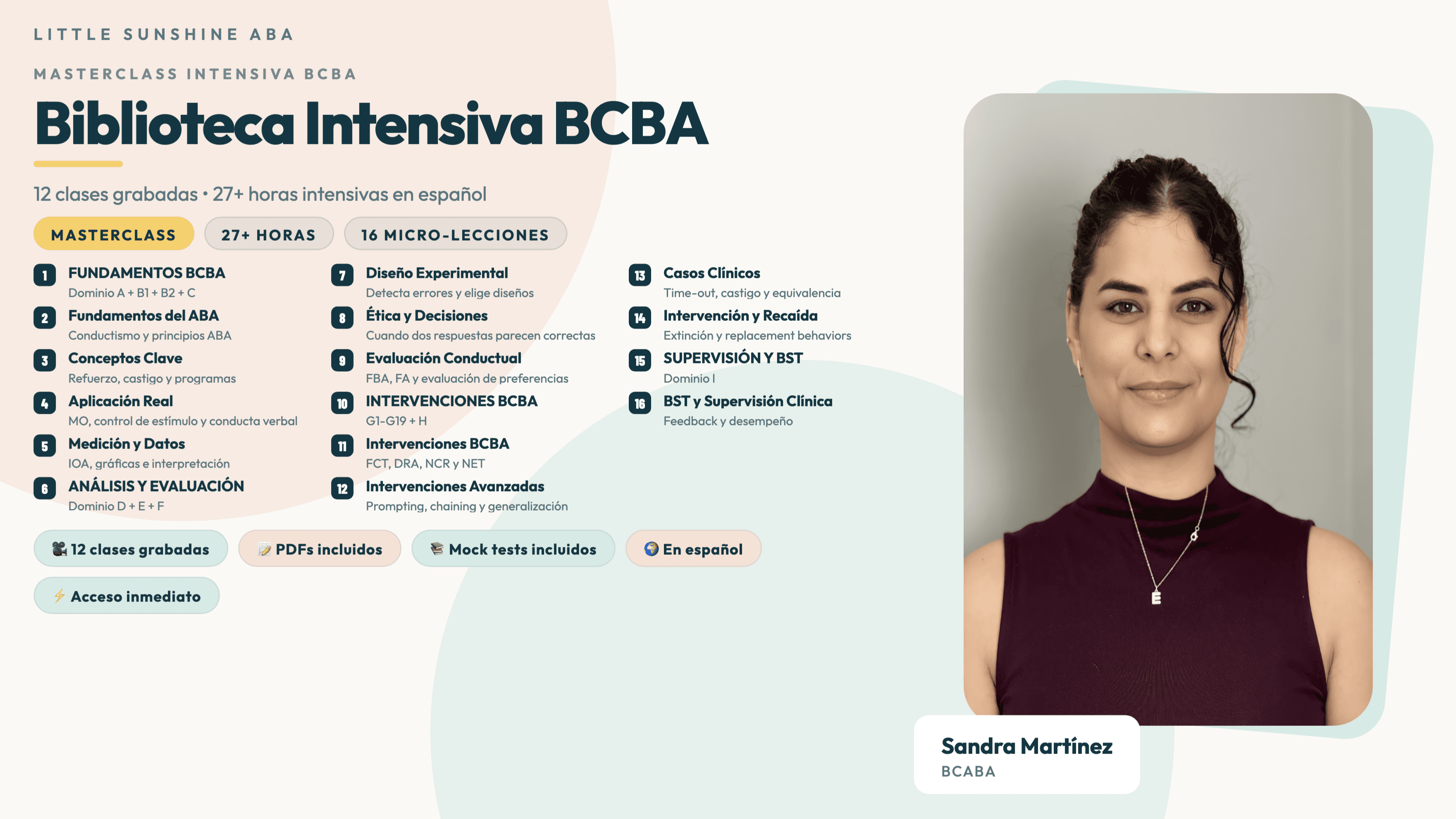 ☀️ Masterclass Intensiva (BCBA) en Español.