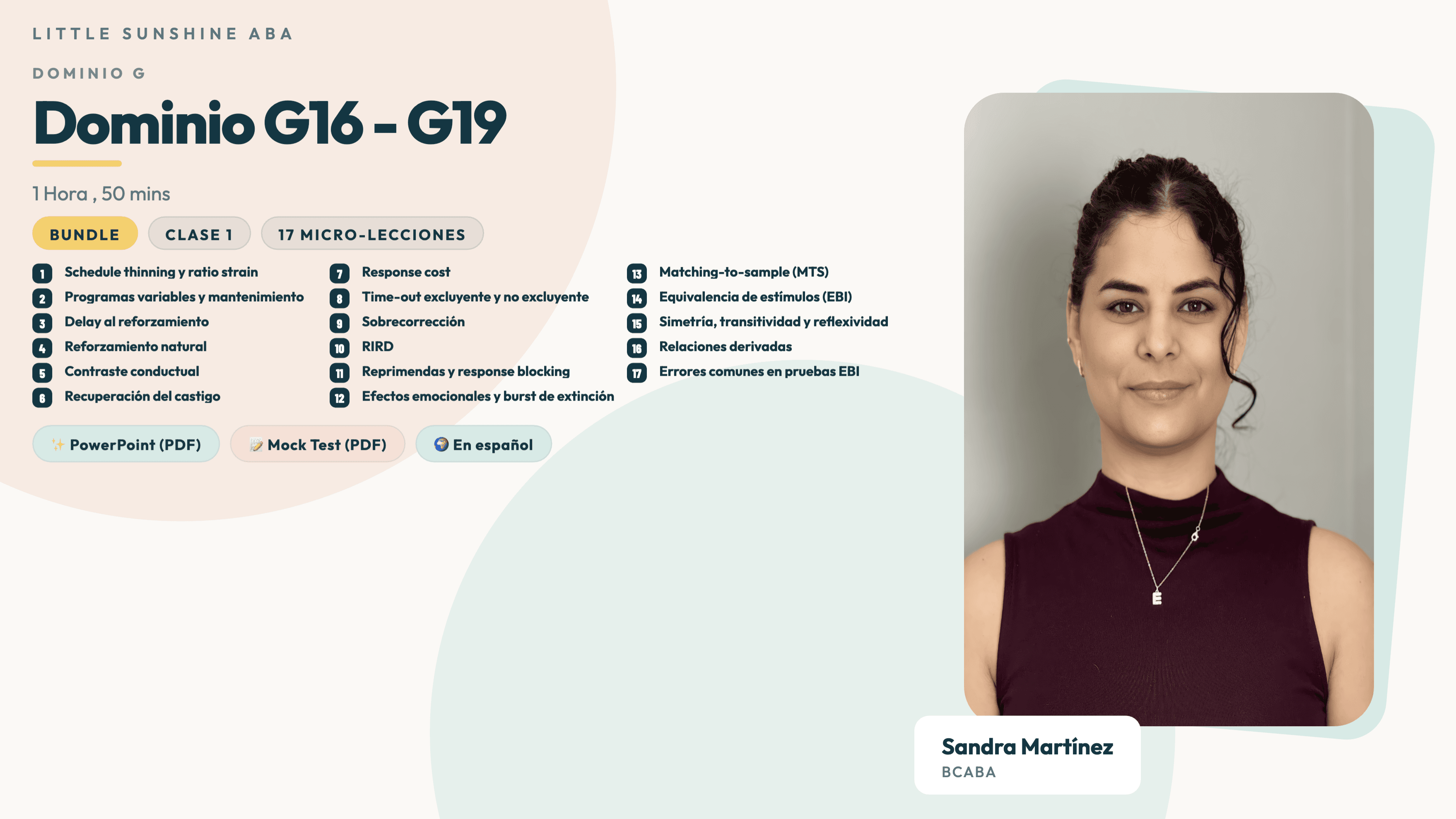 📔 Dominio (G16-G19) BCBA — Casos Clínicos 