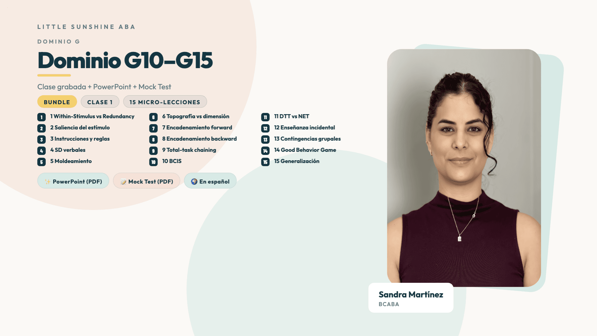 📓 Dominio (G10-G15) — Intervenciones BCBA