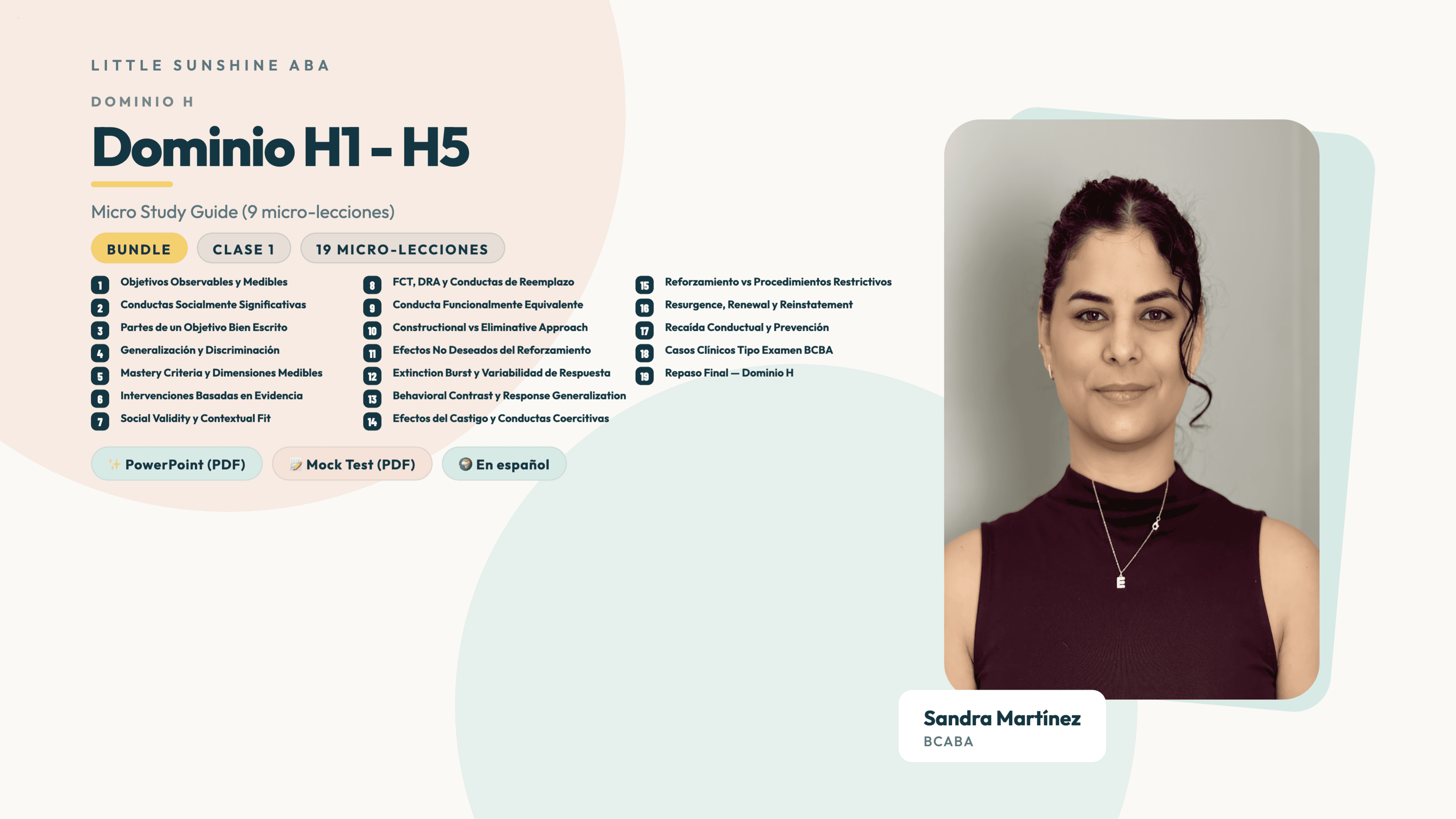 🧩 Dominio (H1 - H5) BCBA — Intervención y Recaída