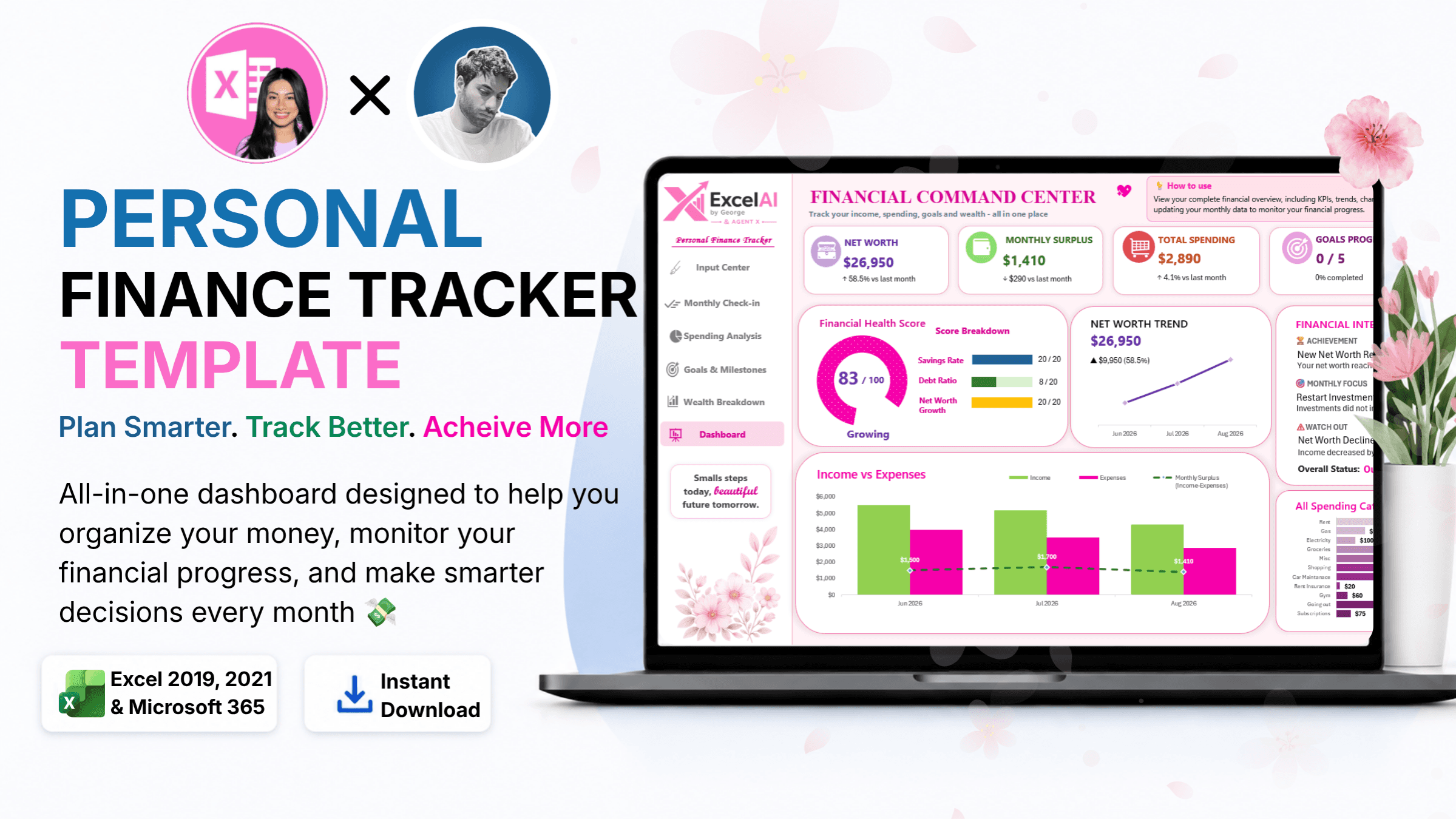 Personal Finance Tracker Dashboard for Excel 📊