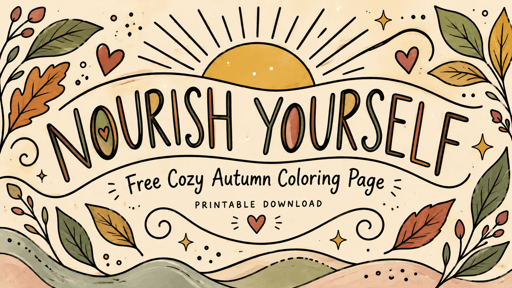 FREE Nourish Yourself Coloring Page