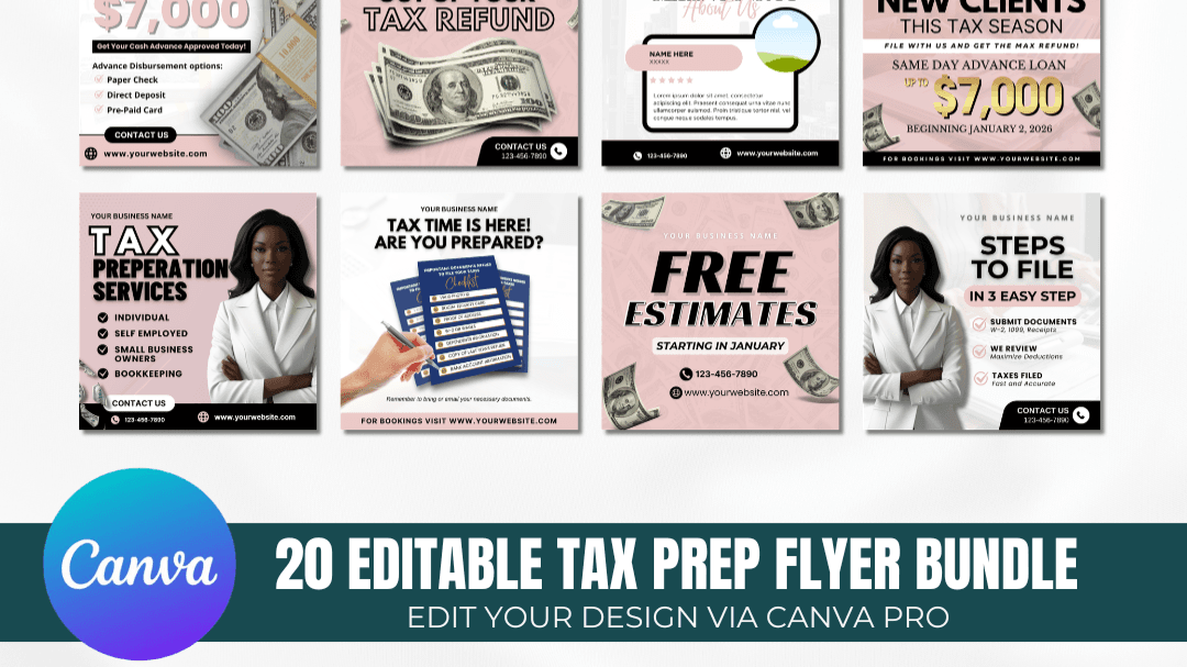 DIY Tax Prep Bundle & Marketing Templates