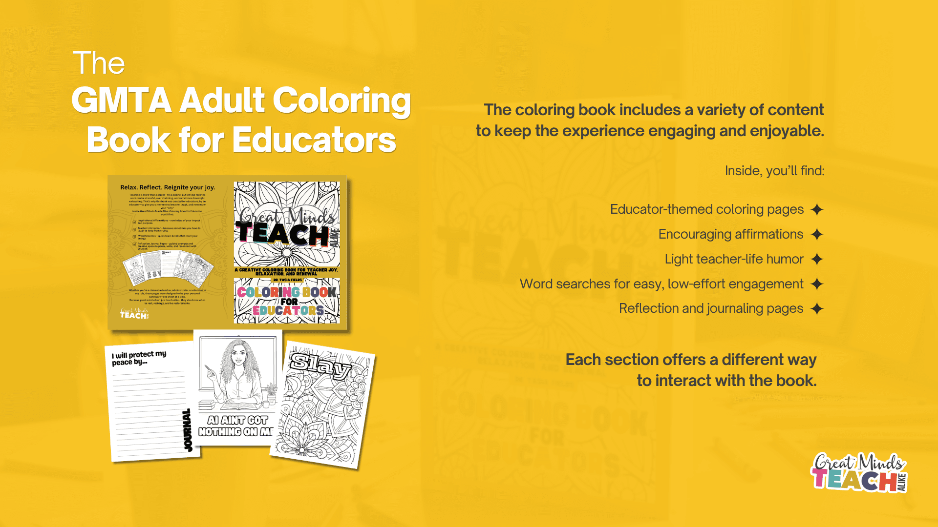 Great Minds TEACH Alike Coloring Book for Educator