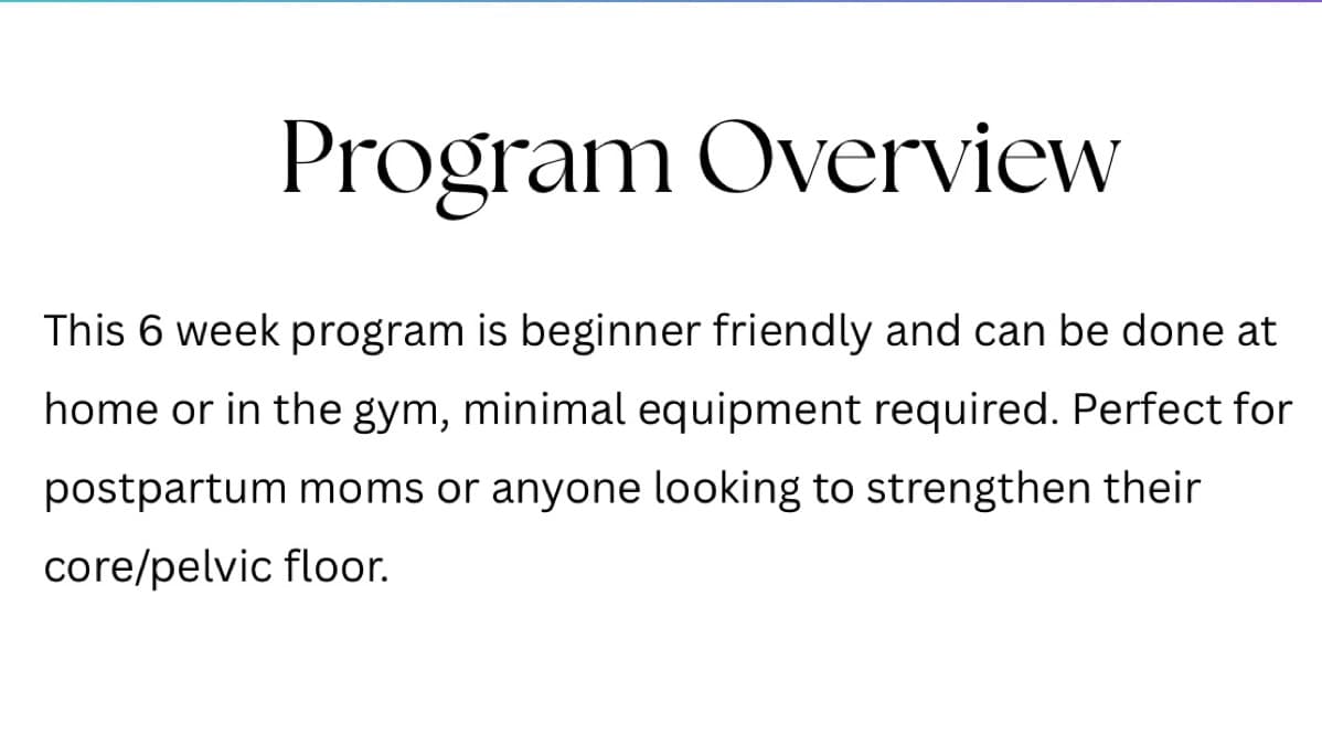 Mommy Makeover 6 week Postpartum Program