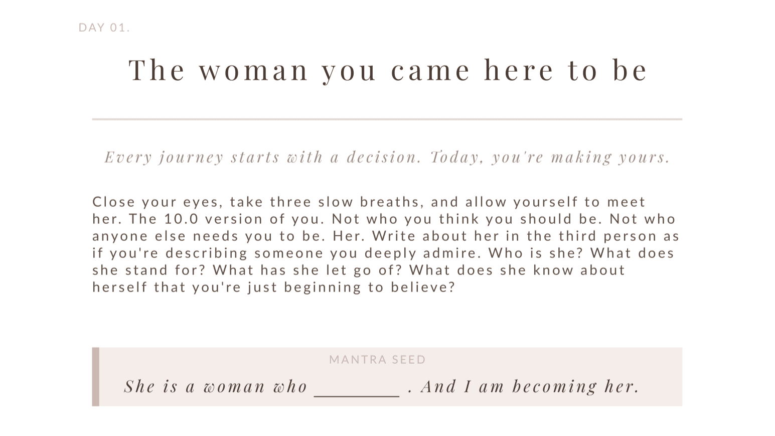 Becoming Her: A 30-Day Identity Journal