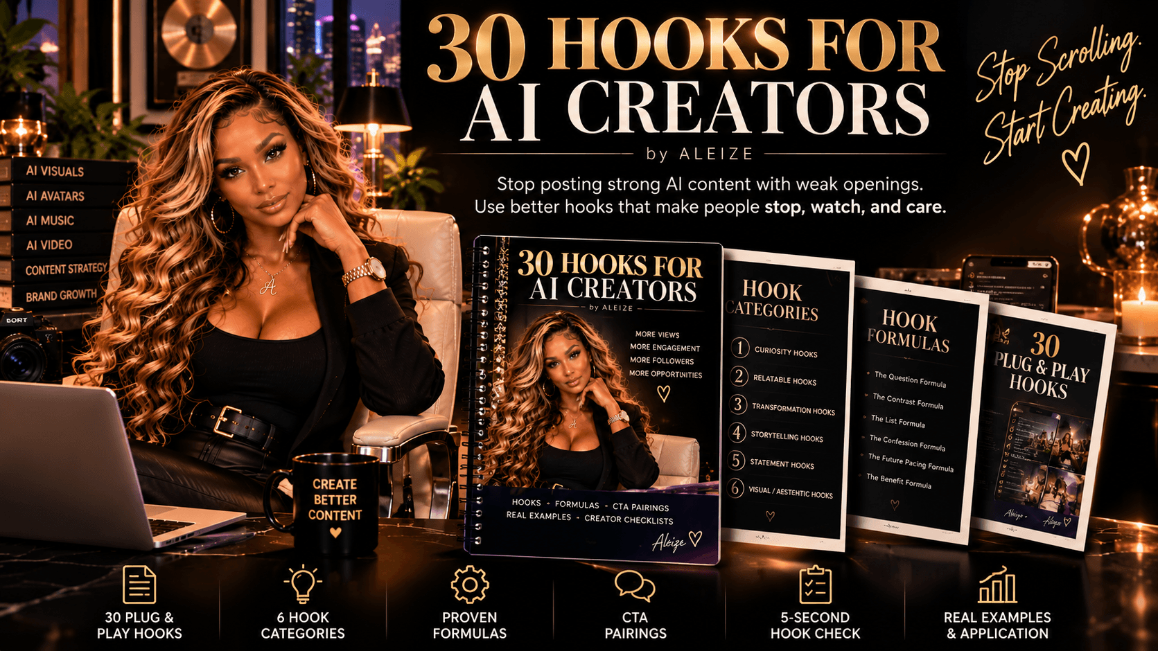 30 Hooks for AI Creators — by ALEIZE