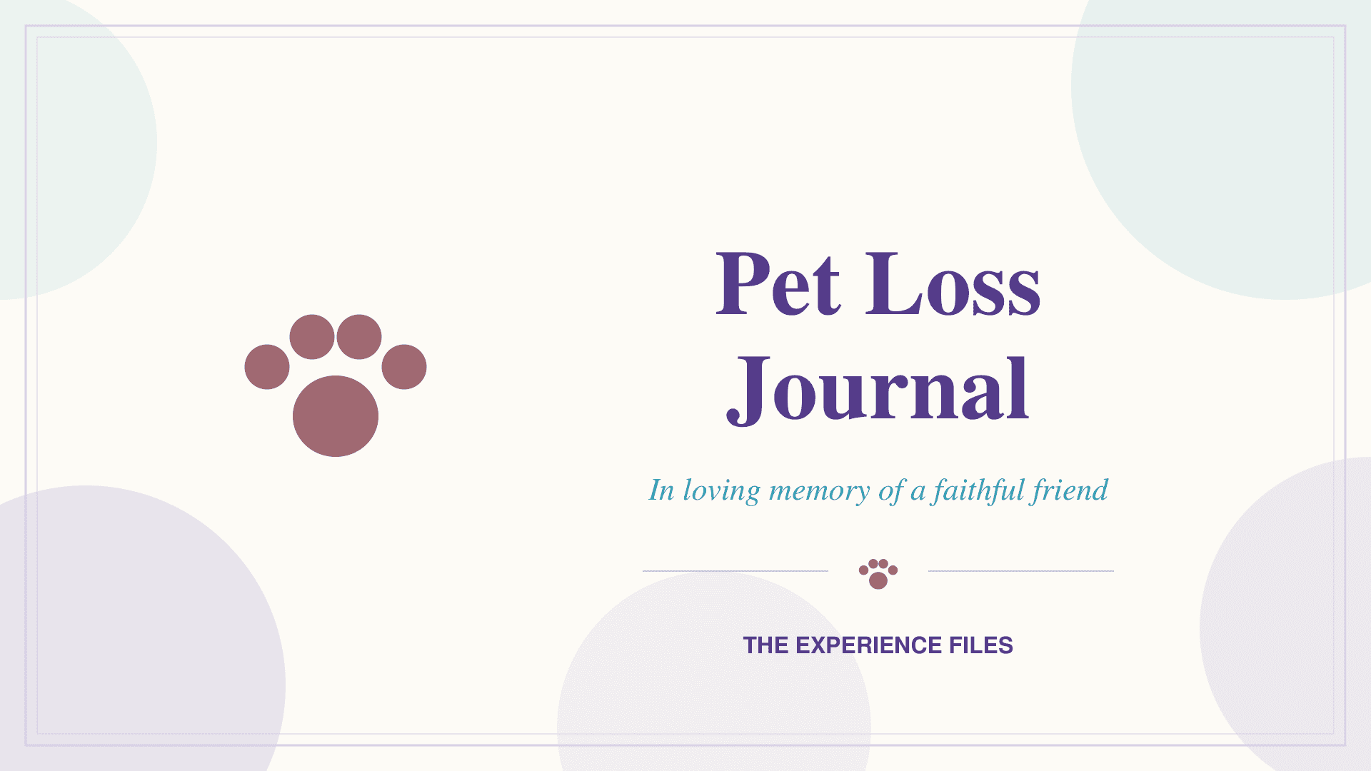 Pet Loss Journal
