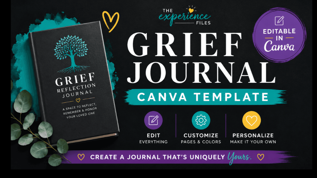 Grief Reflection Journal Canva Template