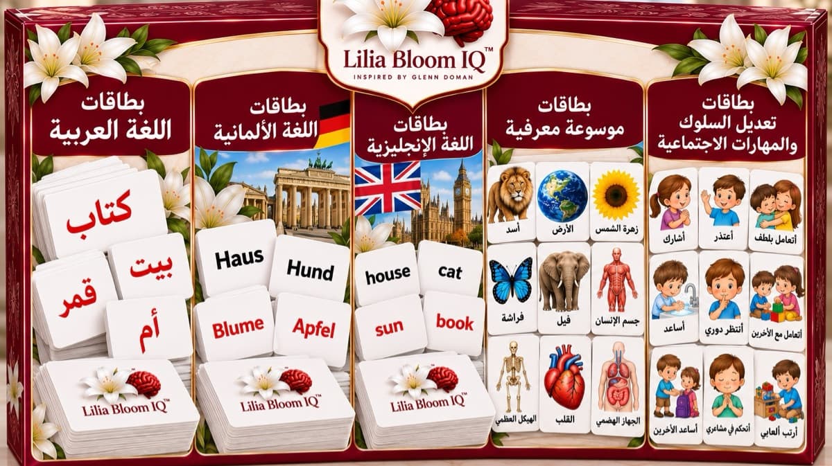 بطاقات غلين دومان كاملة لغة المانية+ عربية+ موسوعة