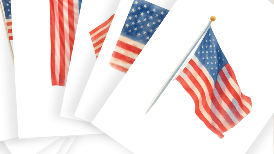 American Flag Wall Art Set
