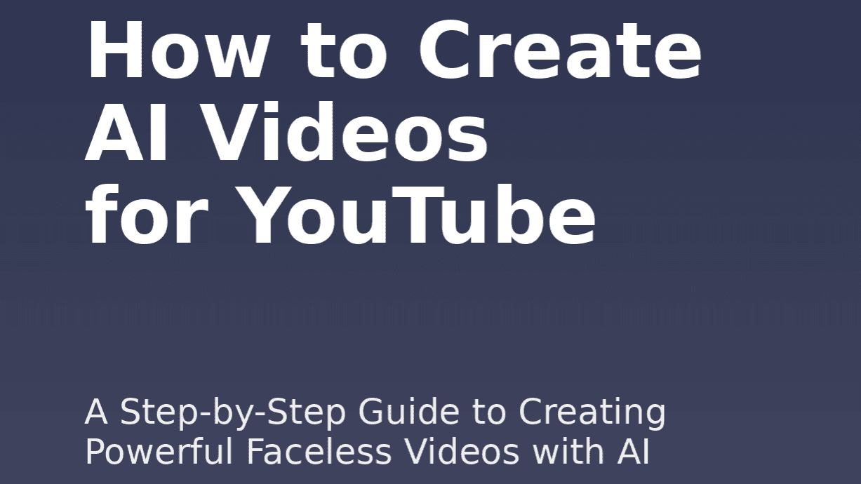 How to Make a Video Using AI for YouTube PDF
