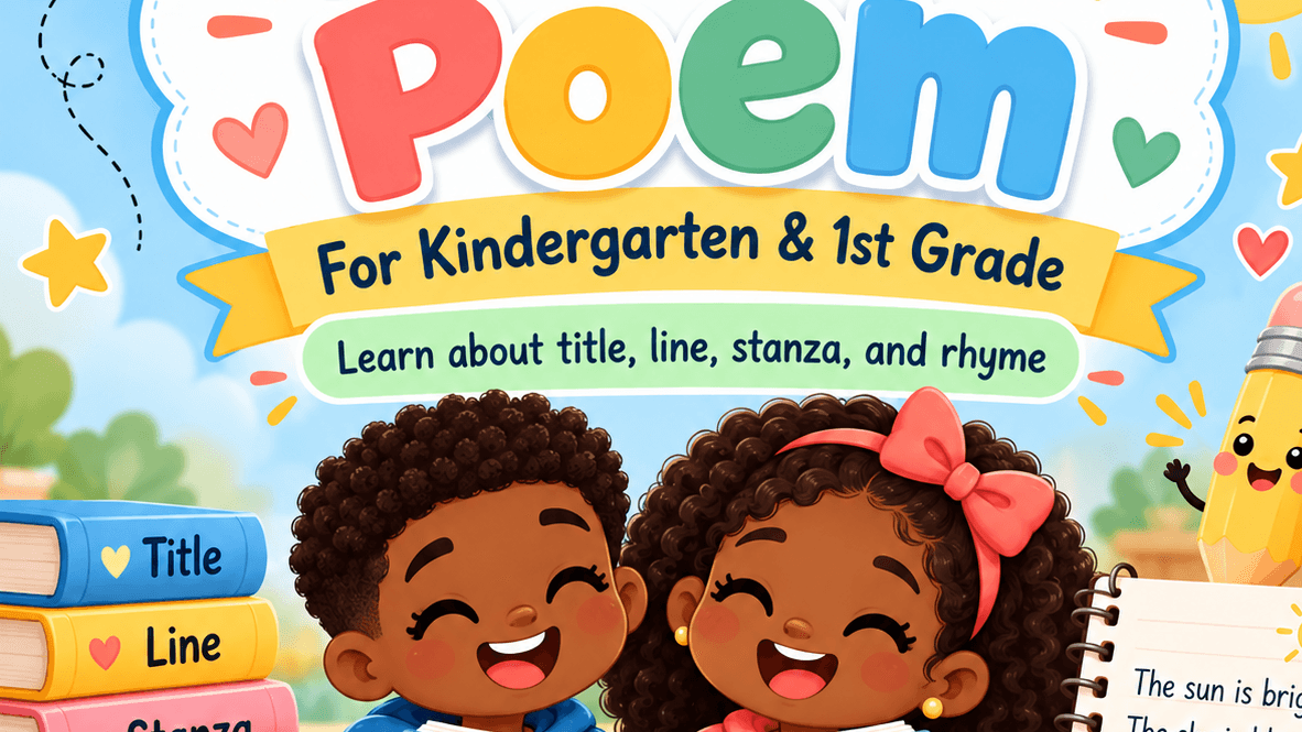 Parts of a Poem for Kindergarten to 1st Grade